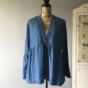 Chelsea & Theodore Popover Denim Shirt NWT Sz XL